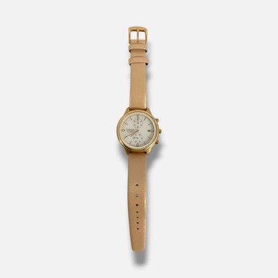 Citizen Women's Gold Pink Chandler Stainless Steel Leather Strap Watch 39mm