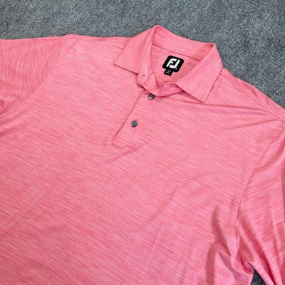#ad FootJoy Polo Shirt Mens Medium Pink High Low Stretch NAPA Golf Performance NEW $22.49