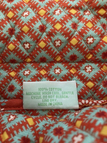 Vera Bradley Orange Paprika Quilted Handbag Retired Purse Medium Boho Exc. Cond. - Picture 7 of 7