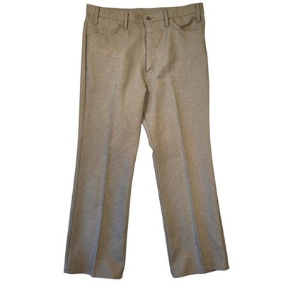 Vintage Levis Panatela Action Slacks Mens 38x30 Tan Brown Polyester 70s USA Made