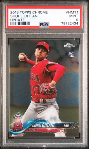 SHOHEI OHTANI 2018 TOPPS CHROME UPDATE RC #HMT1 PSA 9 MINT! DODGERS! SN#78732434