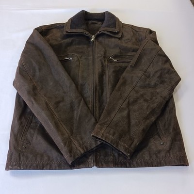 Roundtree & Yorke RN#58909 Men's Brown Full Zip Genuine Leather