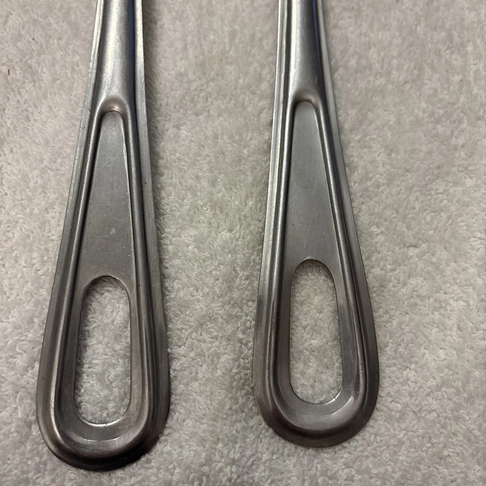 (2) Cucharas para servir Corea de acero inoxidable ranuradas de 11"" Foto 3 de 4
