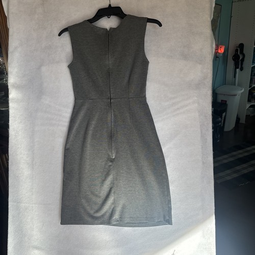 Modcloth Mini Dress Womens Large Gray Sheath Bow Zip Retro Casual Preppy Top - Picture 10 of 12