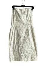 Vintage Jones & Co Blue Floral Mini Dress SZ 12 Strapless Cottagecore Romantic