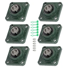 LABLT 6 Pack UCF204-12 4 Bolt Solid Base Pillow Block Flange Bearing 3/4" Bore