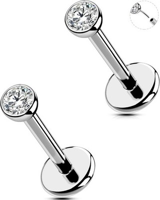 20G/18G 2PCS Nasenpiercing Chirurgenstahl 316L Nasen Piercing Threadless Knorpel