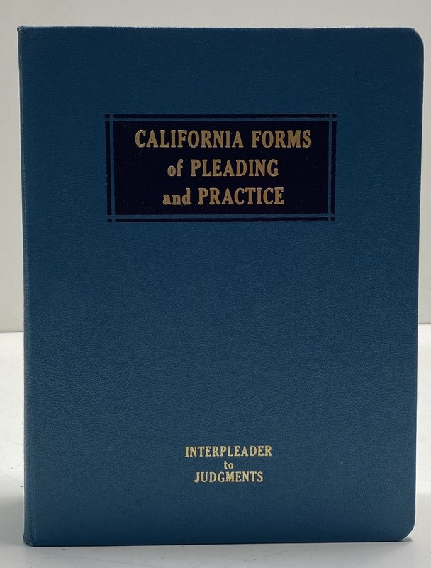 California Forms of Pleading and Practice Vol 9 Matthew Bender 1992 Annotated