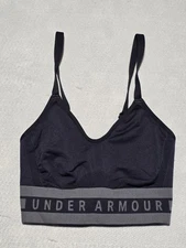 Under Armour Seamless Compression Sports Bra Black Gray Medium MD Adjustable 