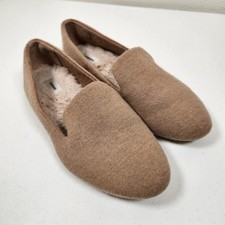 Birdies The Starling Shoe Loafer Slip On Oatmeal Wool With Faux Fur Size 8