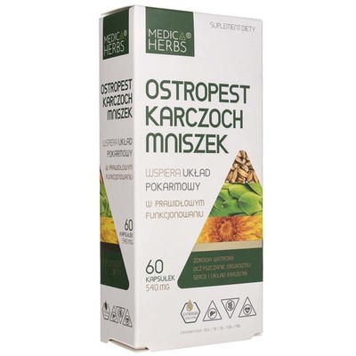 Medica Herbs Mariendistel Artischocke Löwenzahn Komplex 540mg 60 Kapseln Leber