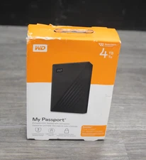 BRAND NEW WD 4tb My Passport Portable HDD External Hard Drive WDBKJ0040BBK-WEWM
