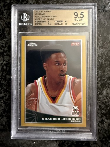 Brandon Jennings [Refractor Gold] #102 2009 Topps Chrome card