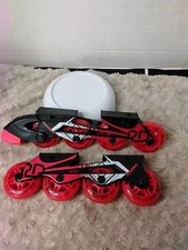 Juego de ruedas de repuesto de patines en línea Roller Derby RD rojo y negro. LIMPIO