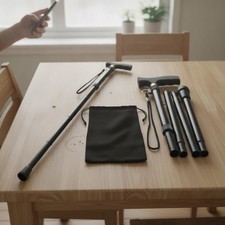Lightweight Folding Cane with Adjustable Height - Perfect for Mobility Support
