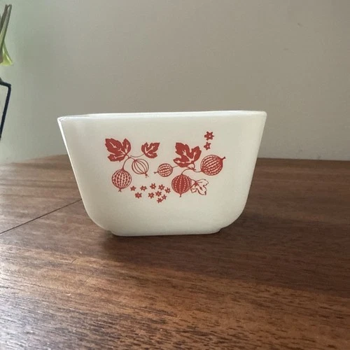 Vintage Pyrex Pink Gooseberry Refrigerator Dish Milk Glass Kitsch Gift Prop 501b