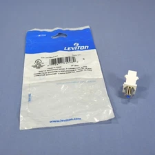 Leviton White Quickport Coaxial Video Cable Jack 75-Ohm w/ BLUE Center 41084-FWF