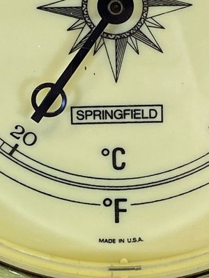 Vintage Springfield Weather Station: Thermometer Barometer