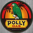 Polly Gas 8" Diameter Vintage Novelty Metal Sign Made In USA