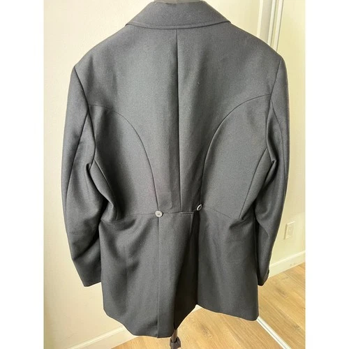 Wah Maker True West Outfitters Mens Black Wool Blend Frock Coat Size 40 USA Made image 3