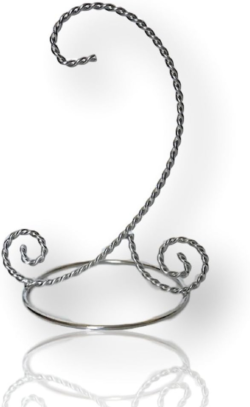 Silver Christmas Ornament Stands - Set of 4 Twisted Silver Display Stands - 7...