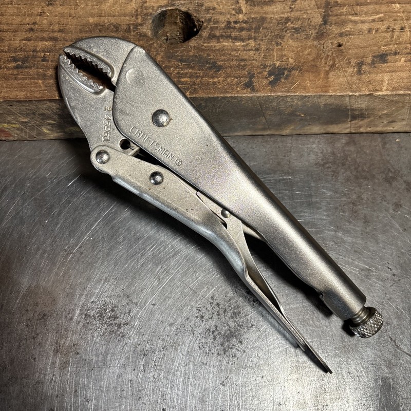Vintage Craftsman 45961 Locking Vise Grip Pliers Curved Jaw USA Hand Tool