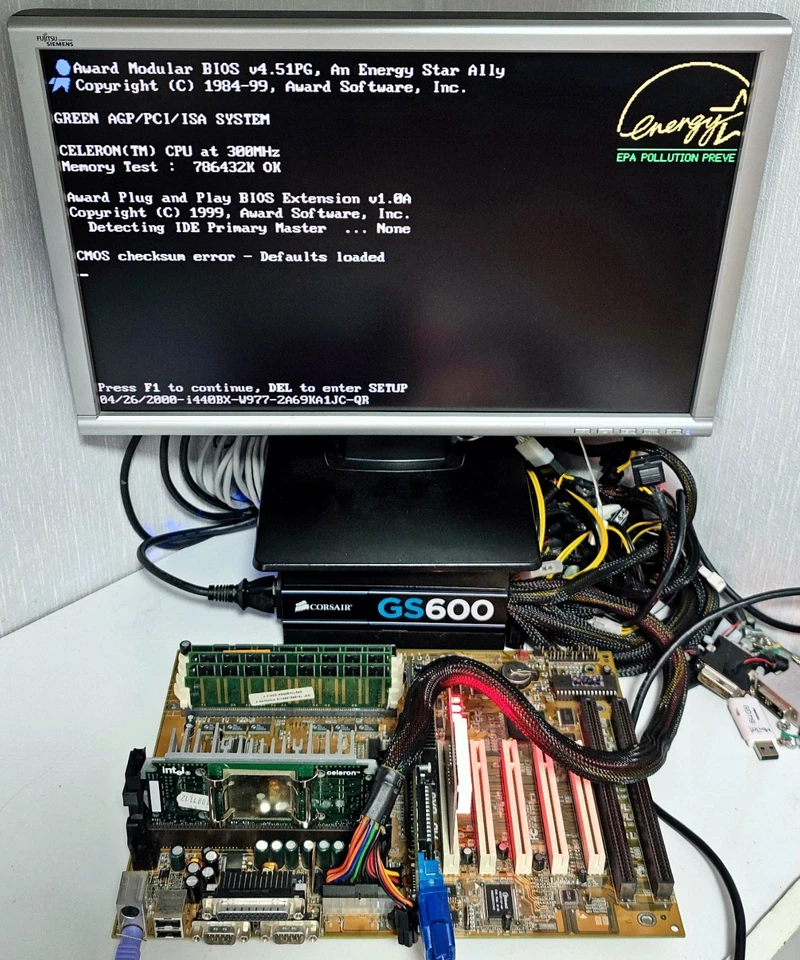 Abit AB-BX6 Slot 1 SDRAM AGP Intel i440BX Pentium Retro Vintage Motherboard +RAM - Image 2 of 4