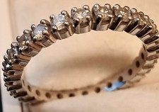 Alliance tour complet or blanc 18 Carats, sertie de ≃ 30 diamants véritables