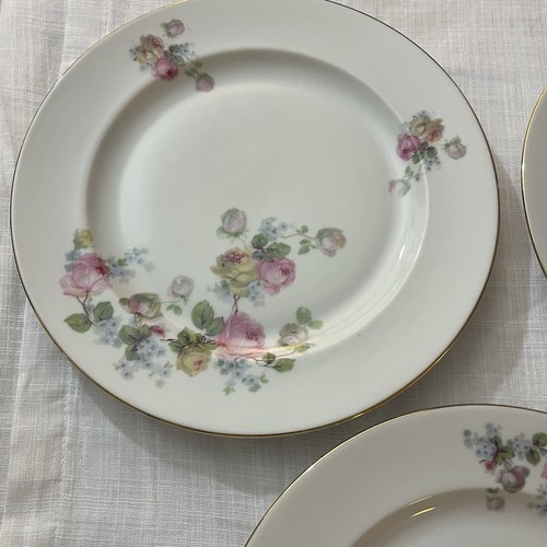 EPIAG Czechoslovakia Set of 6 Dinner Plates Bridal Rose Pattern Floral & Gold - Picture 9 of 14