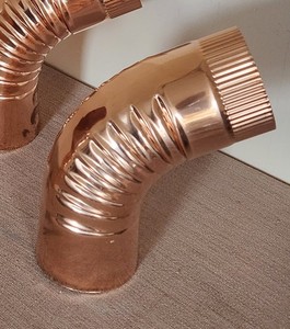 4" Copper Rain Gutter Downspout Elbow