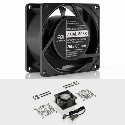 AXIAL 8038, Quiet Muffin Fan, 120V AC 80mm x 38mm Low Speed, UL-Certified for... - Picture 2 of 7