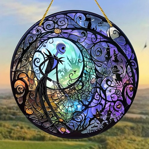 Jack Skellington Sun Catcher Acrylic Hanging Sign Home Garden Wall Decor Kids - Picture 20 of 29