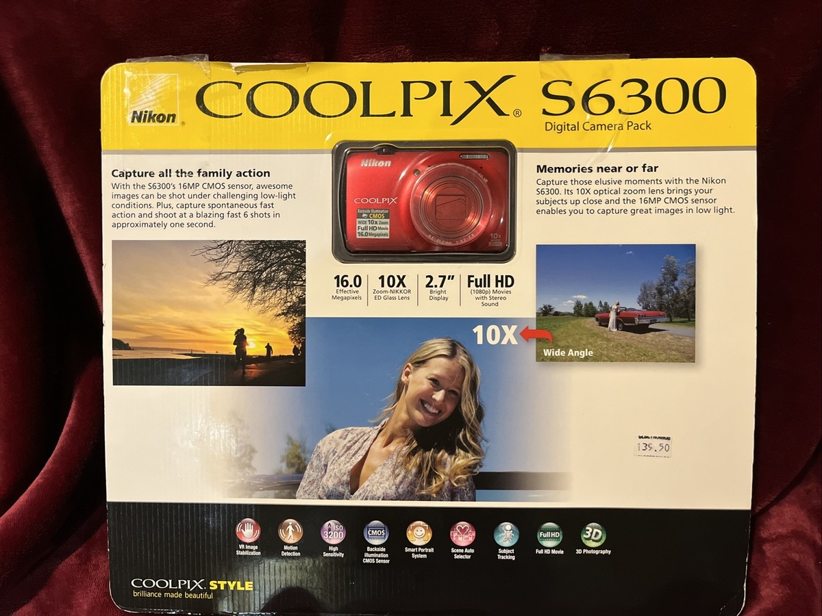 Rare Brand New Nikon Coolpix S6300 Compact Digital Camera