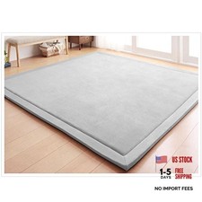 Loartee Nursery Crawling Rug and Play Mat - Velvet Coral 5.0'x 6'8", Gray