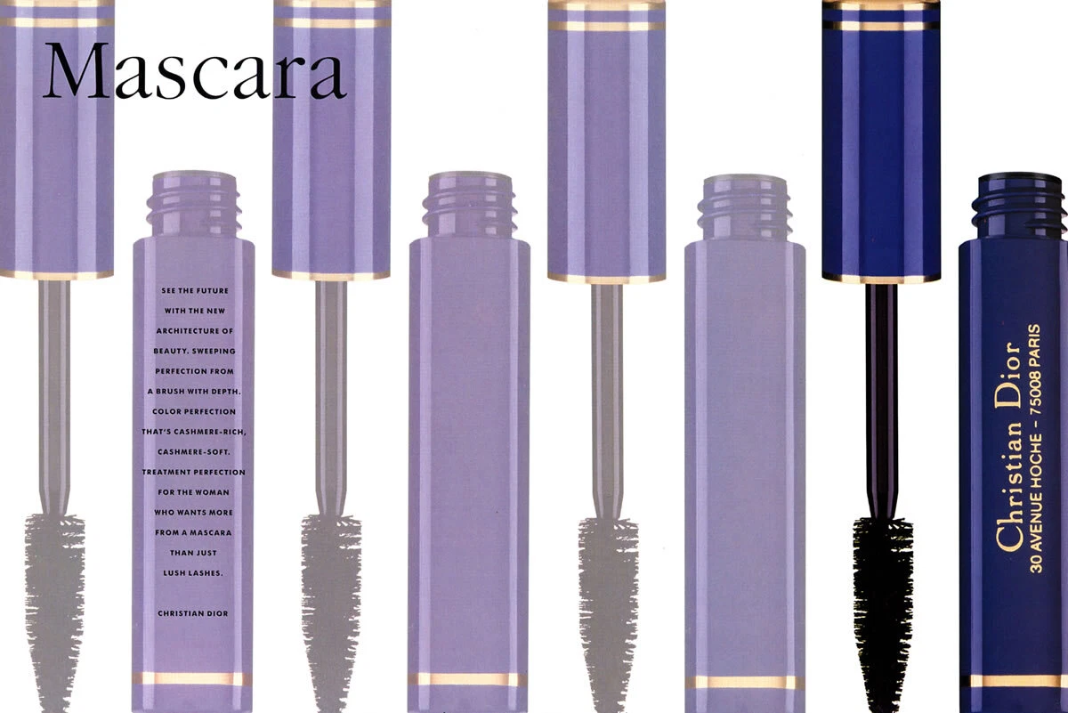 PUBLICITÉ MAGAZINE 2 pages maquillage mascara dior 1990