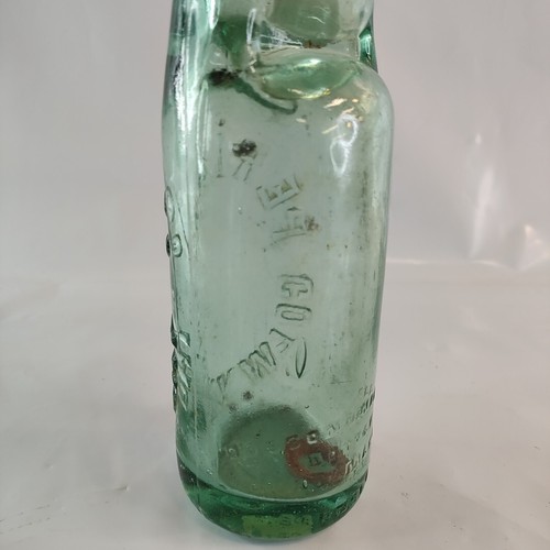 Vintage Souter Peri & Co Colwyn Bay Trademark Green Marble Bubble Glass Bottle - Picture 9 of 14
