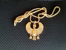 Egypt HORUS Necklace Approx 60cm Long Gold Tone