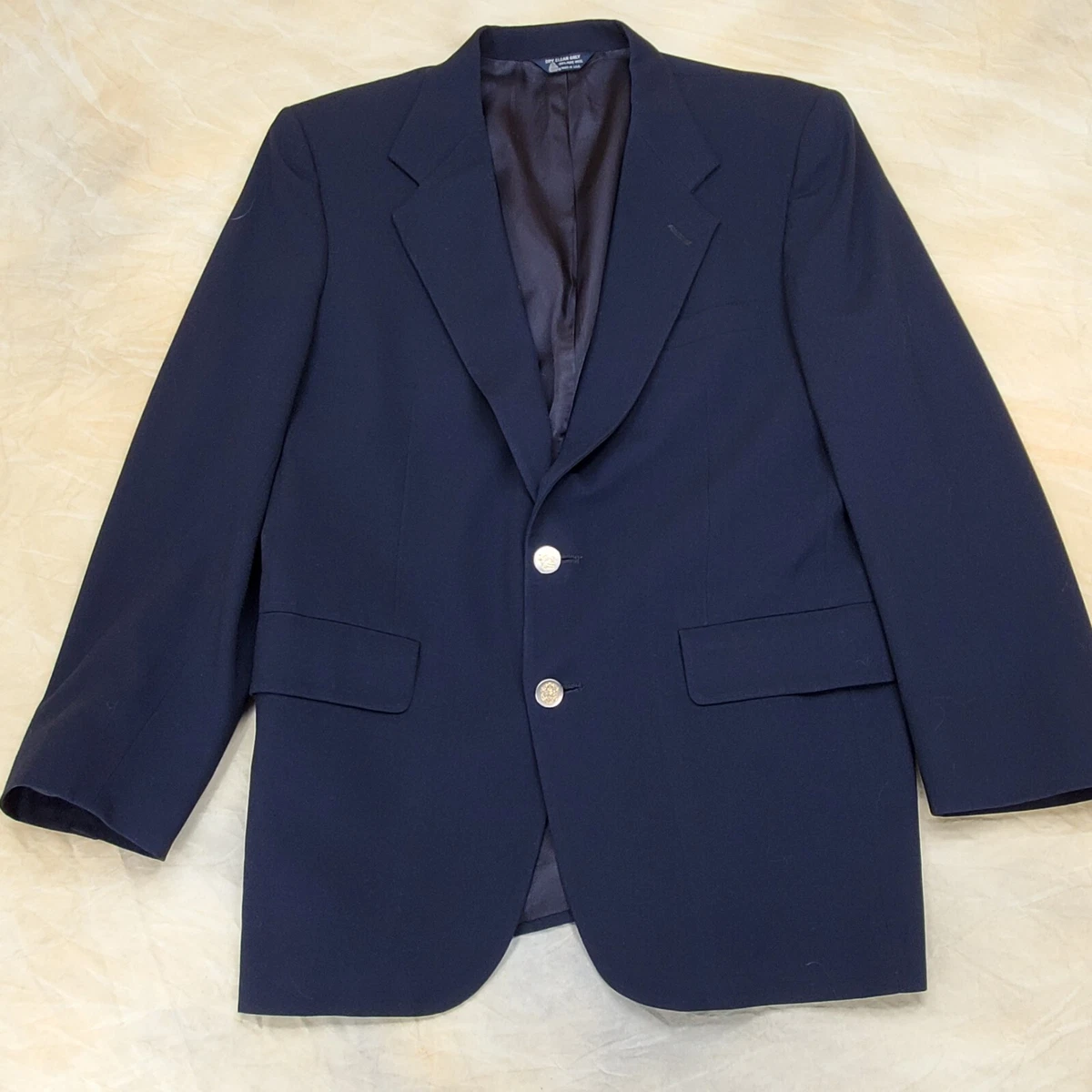 Kuppenheimer Blazer Sportcoat Men 40 Navy Wool Gold Shield 2 Button Single  Vent | eBay