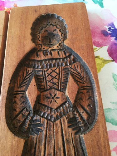 PAIR Antique Gingerbread Mold Speculaas Springerle Cookie Mold Board Press 20" - Picture 5 of 5