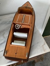 vintage launch model wood recreation boat classic
