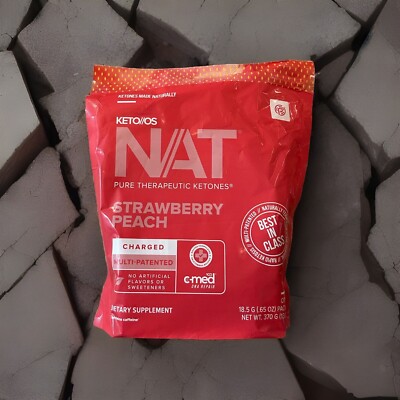 PRUVIT ketone drink  Keto Nat STRAWBERRY PEACH Charged 20 pack