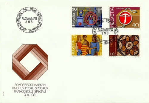 SWITZERLAND, 1981, FDC, SCOTT # 704-707, MICHEL # 1206-1209
