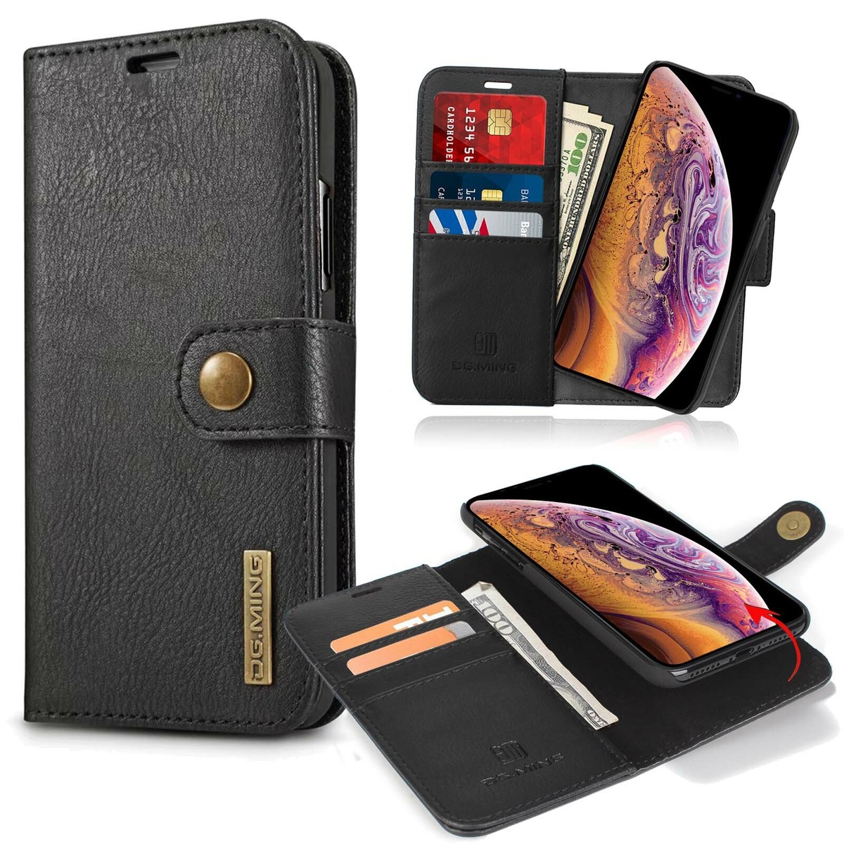 Genuine Leather Case [for Apple iPhone XS MAX] 2018 Shockproof Cover Flip  Wallet