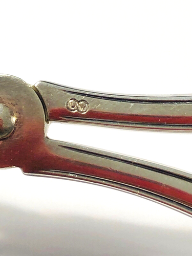 Gebäckzange Lutz & Weiss Hammerschlag Dekor Silberauflage Kuchenzange 17,4 cm - Bild 3 von 4