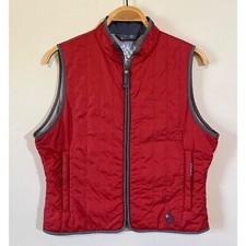 Isis Nylon Full Zip Packable Puffer Vest Pockets Red Thermolite Womens 12