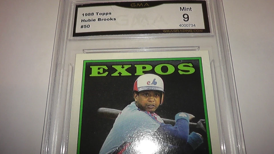 1988 Topps Baseball GMA Grade 9 Hubie Brooks Card #50 Montreal Expos - Image 2 of 4