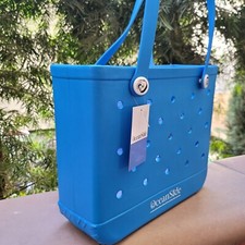 Oceanside Beach Tote Bag Waterproof Tip Proof Non Treaded Non Slip Bottom Blue