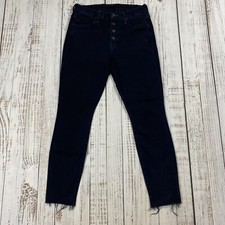 MOTHER DENIM THE PIXIE ANKLE FRAY DARK WASH BLUE JEANS SIZE 29 USA MADE OVERDYED