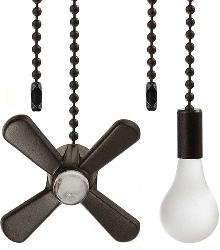 Ceiling Fan Pull Chain Extension Ornaments Chains with Decorative Light Bulb and - Picture 11 of 12
