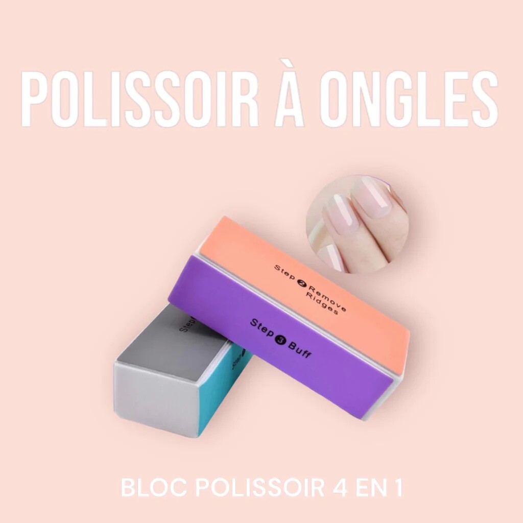 Bloc polissoir à ongles 4 côtés - Lime magique 4 faces pour 4 fonctions